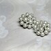 Vintage White Beaded Cluster Earrings, Snow White, Vintage Wedding, Bridal Jewelry, Clip Earrings