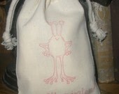 10 Red Monster Muslin Bags-Perfect for  Birthday Party Favors-Drawstring bags size 4x6
