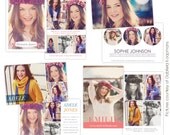 INSTANT DOWNLOAD - Modeling Comp Cards Photoshop templates - Fresh look - E749
