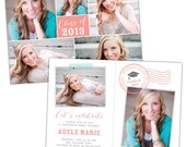 INSTANT DOWNLOAD - Graduation announcement - Photoshop Templates - E784
