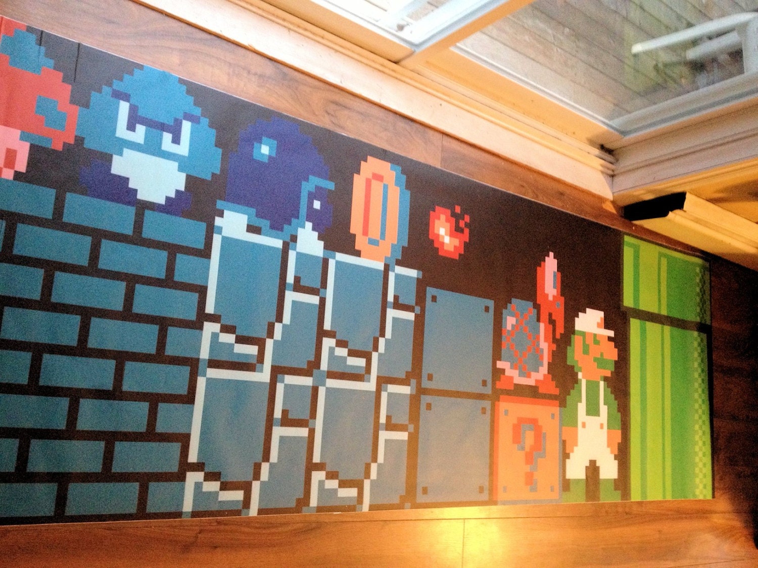 TWO 8ft SHEETS of Nintendo Vinyl Wall Stickers - Mario Underworld NES graphic high quality awesomeness