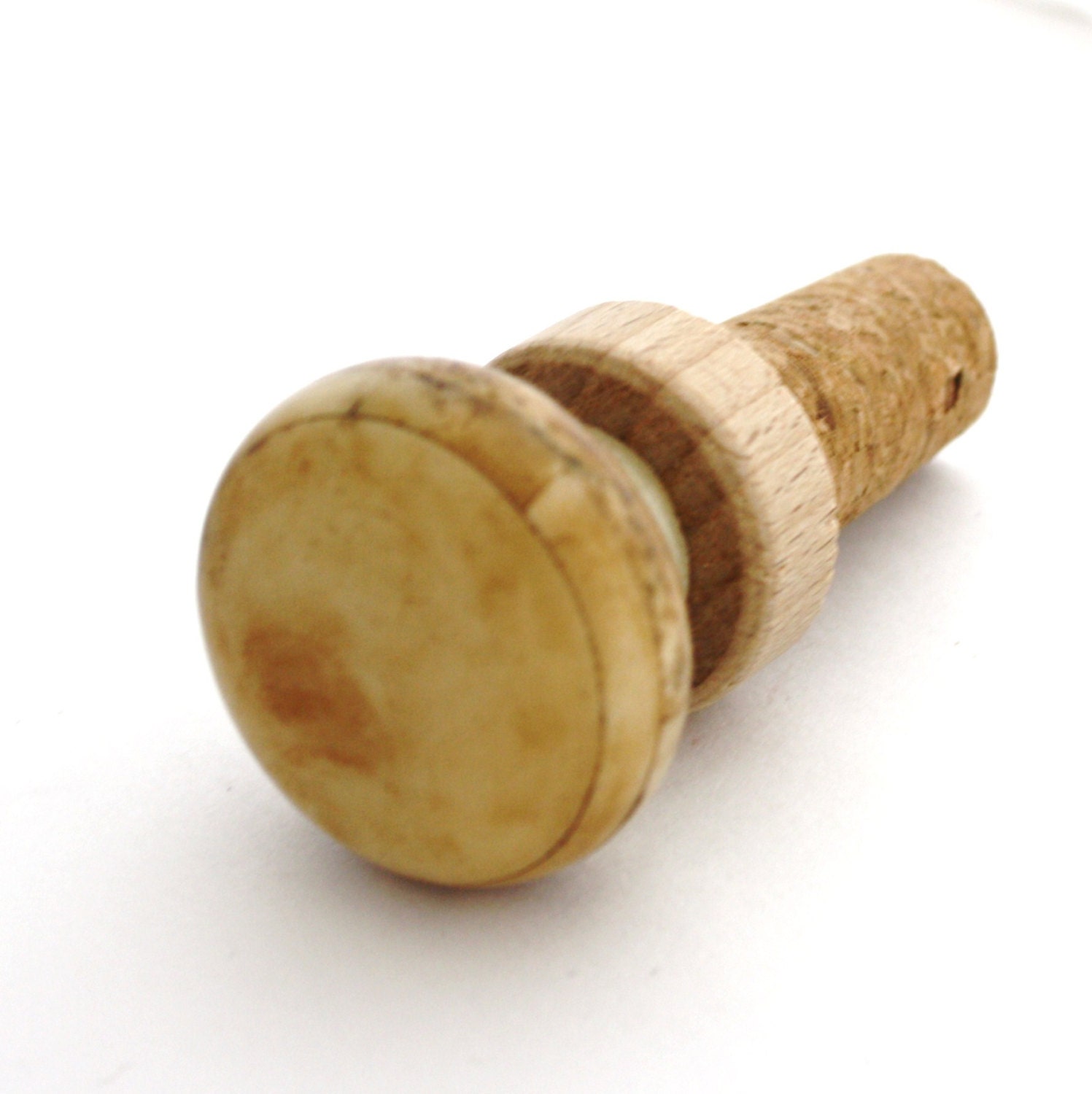 Wine Stopper, ivory inlay looking architectural piece on new cork, makes a unique hostess gift idea under 25