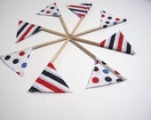 Memorial Day Fourth of July themed Red White & Blue Felt Party Picks Triangle Flag Il_170x135