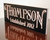 Family Name Sign: Personalized Signs Name Sign Wedding Sign Established Date Anniverary Gift Custom Signs Bar Sign Wooden Sign 7x18 TT