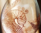 PEACOCK one of a kind wine GLASSWARE. Gold, copper or pewter with (optional) PERSONALIZATION. Symbolize beauty love desire passion