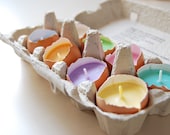 Easter Candles - Real Eggshells Candles Set Of 10 Vegetable Wax Candles Eco-friendly - LessCandles