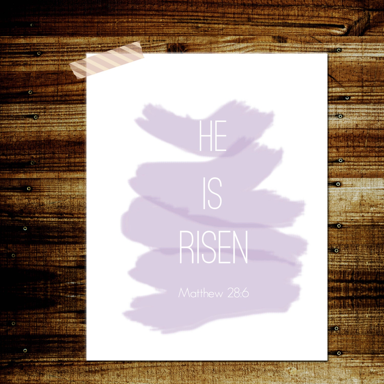 Bible Verse He is Risen Matthew 28:6 poster print 8x10