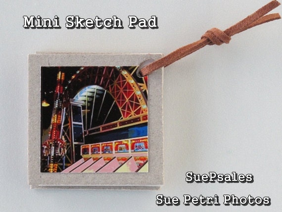 Sketch Pad - Mini Sketch Pad - Refillable Sketch Pad - Photography - Arcade Photo Printed On Metallic Photo Paper