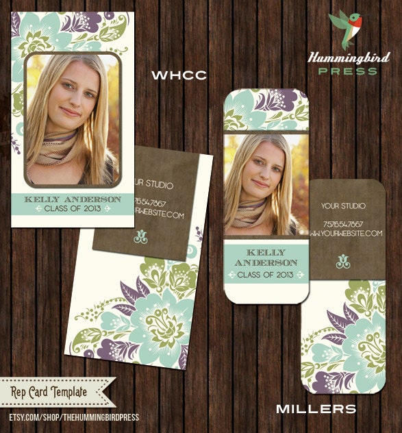INSTANT Download - Psd Senior Rep Card Template - Millers and WHCC - R11