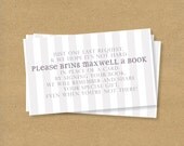 Baby Shower Bring a Book - Insert  -- Vintage Baby Carriage - Boy Girl or Gender Neutral