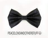 Black Glitter Hair Bow