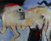 Original Mixed Media Painting on Panel - "A Brute Hunger"