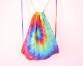 90s Psychedellic Rainbow Tie Dye Slouchy Mini Backpack