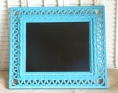 Chalkboard, Upcycled, Turquoise Blue, Chalk Board, Cottage Chic, Wall Decor, Wall Hanging, Message Board, Memo Board
