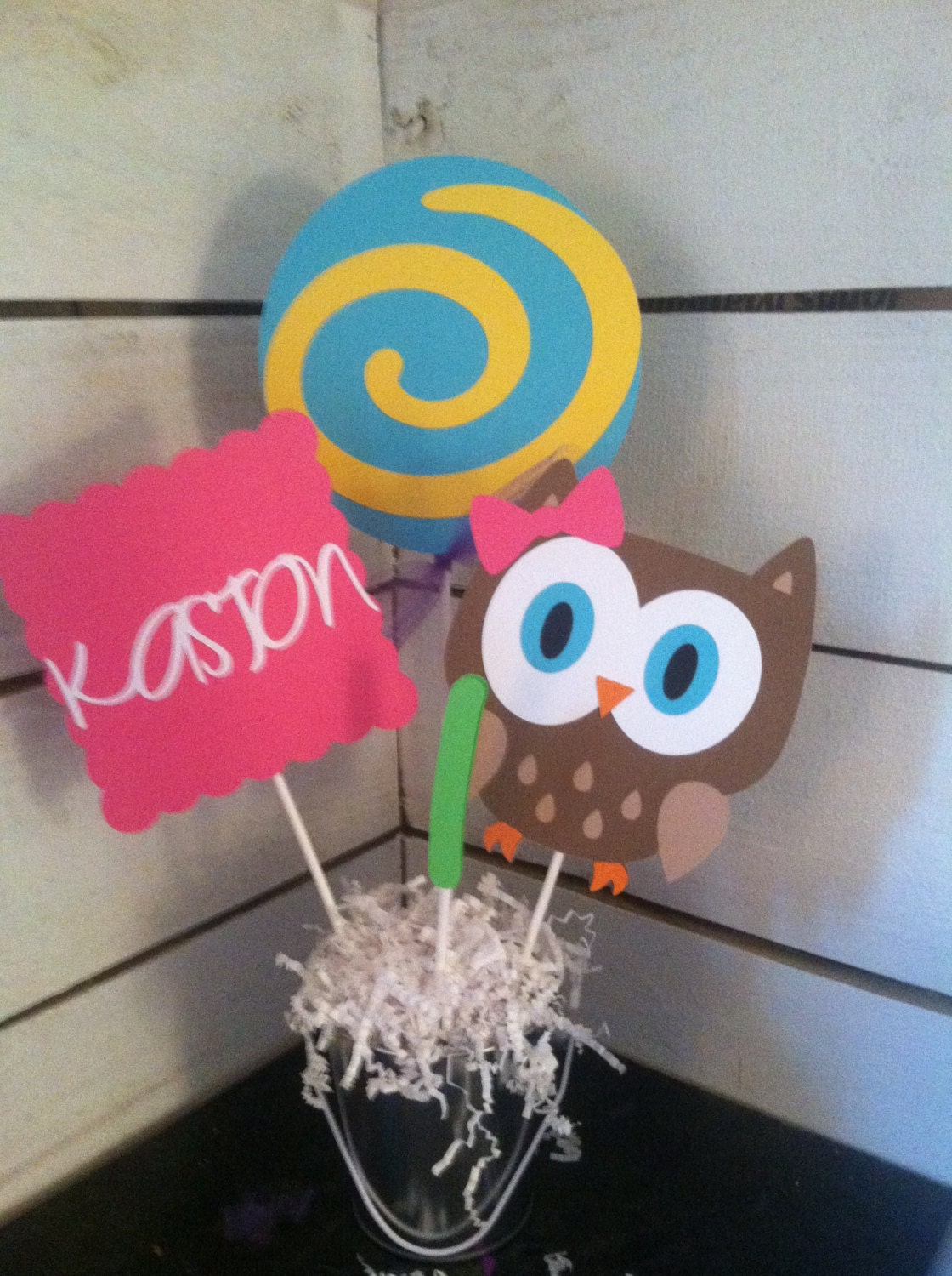 Owl and lollipop Centerpiece