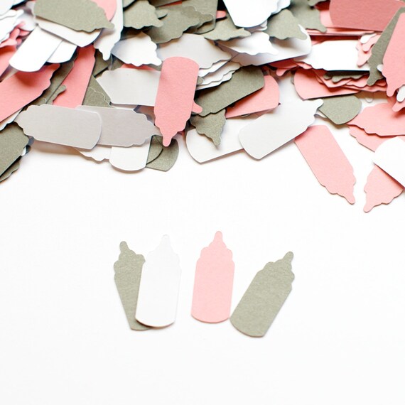Baby Shower Decoration Bottle Confetti Pink Gray Il_570xn