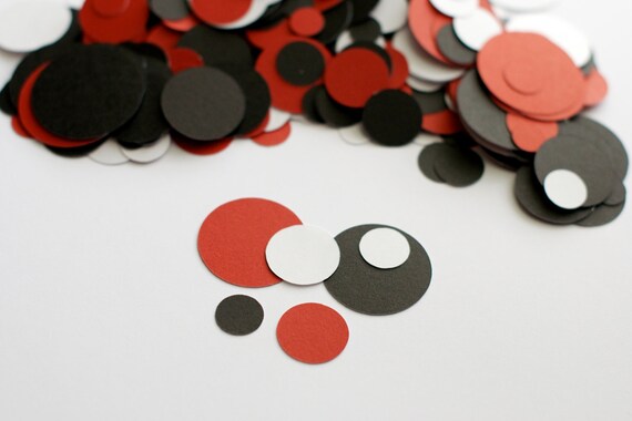 Modern Red and Black Circle Confetti Lady Bug Party Il_570xn