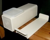 Tupperware Cracker Velveeta Container Holder Tan White Kitchen Vintage Organization Cabin Camping Picnic
