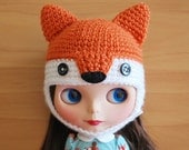 Crochet Fox Helmet for Blythe