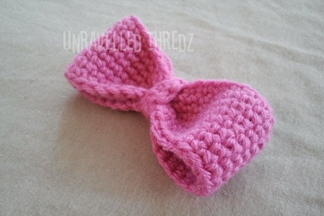 Pink Hairbow- Crochet Hair Bow Accessory