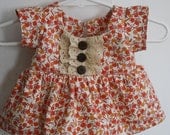 Lucy Baby Doll Shirt in Orange Floral and Lace