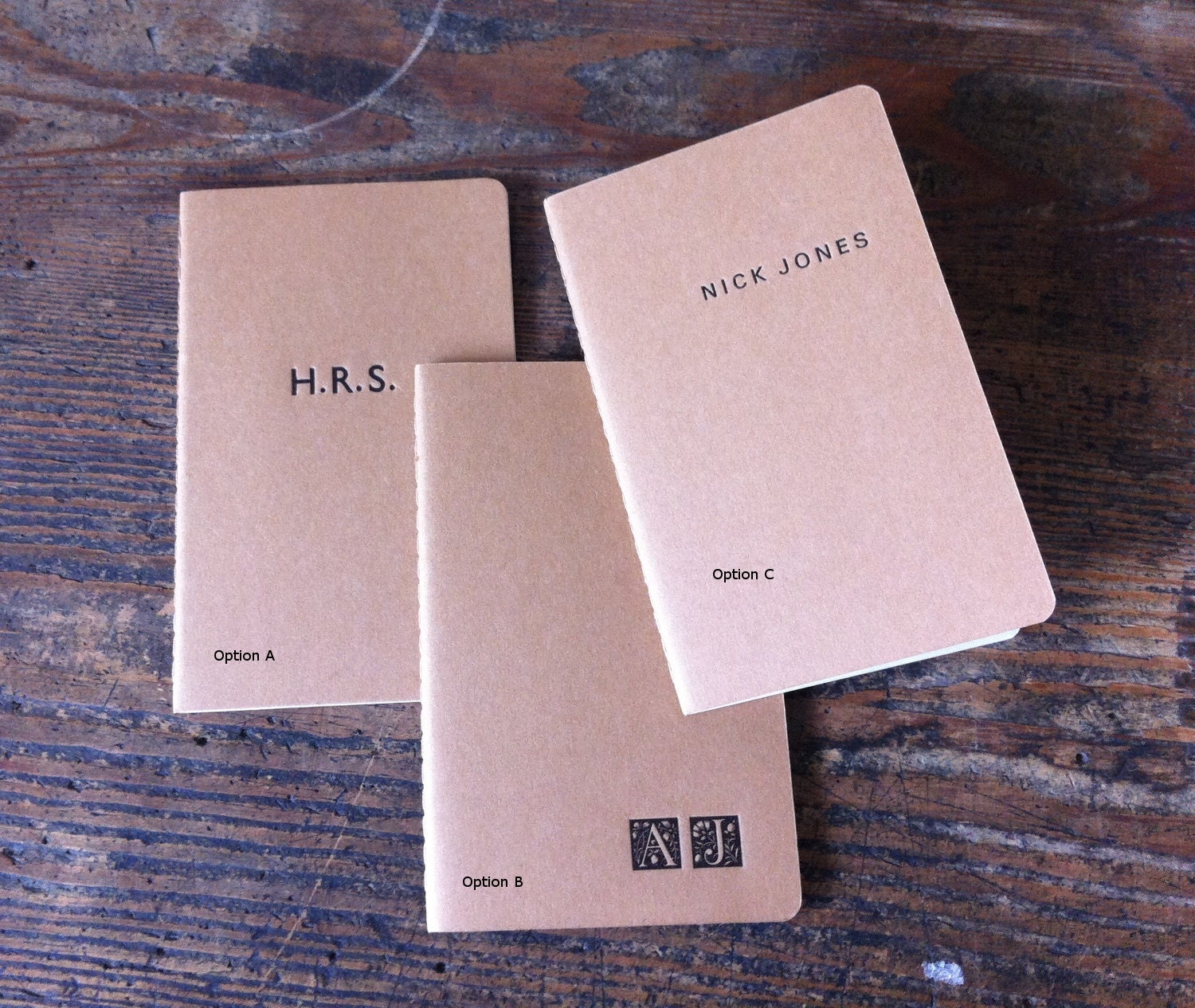 Personalised Letterpress Moleskine Notebooks - Set of Three