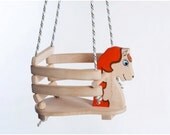 Wooden handmade swing Orange