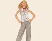 McCall's 70s Sewing Pattern Tuxedo Vest Maxi Evening Skirt Blouse Suit Jacket Straight Leg Pants Bust 32