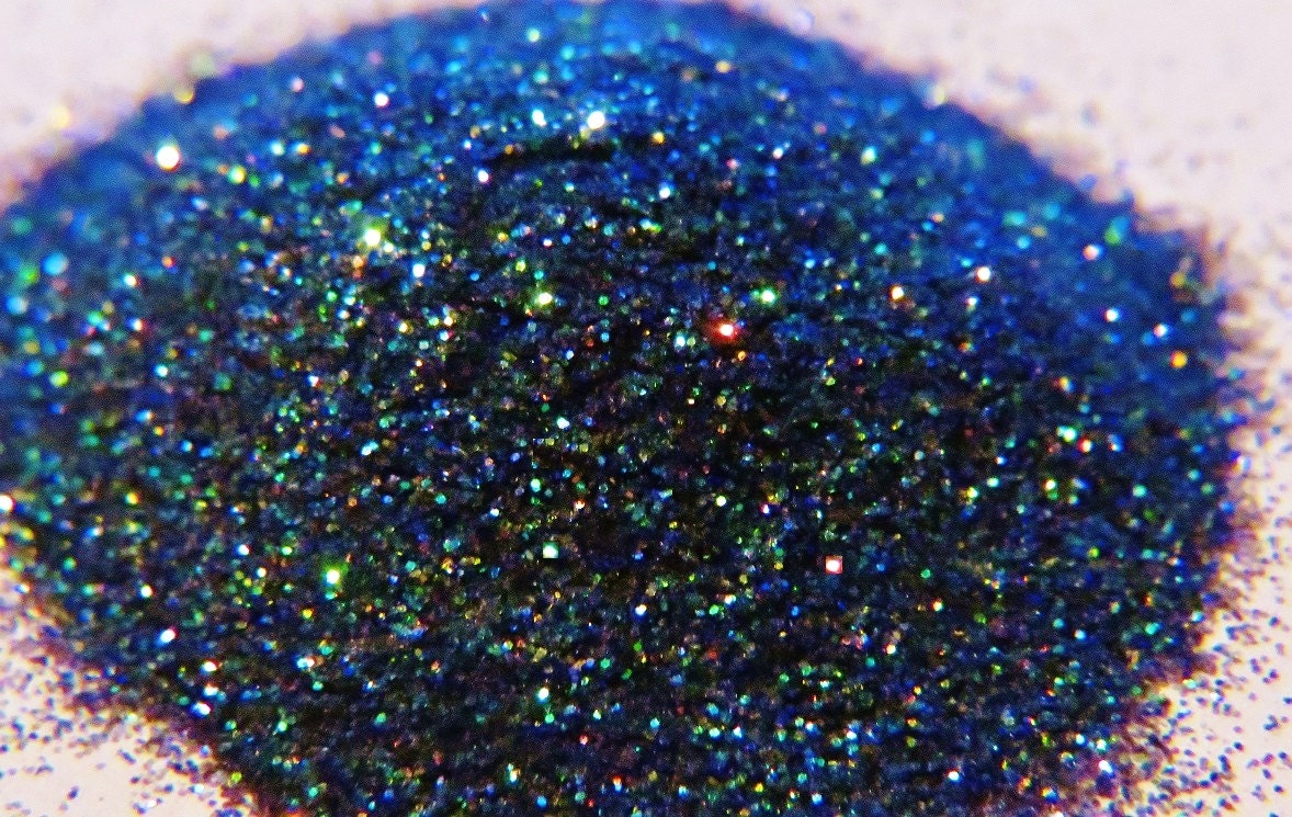 Galaxy Glam - Blue Cosmetic Glitter Eyeshadow, Green Rainbow Iridescent and Holographics - Galaxy Glamour Collection 2013