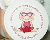 Baby Shower Favors - Personalized Whipped Body Butter (Beach Baby Girl with Sunglasses)