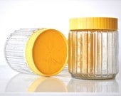 Glass Storage Containers with Yellow Lids