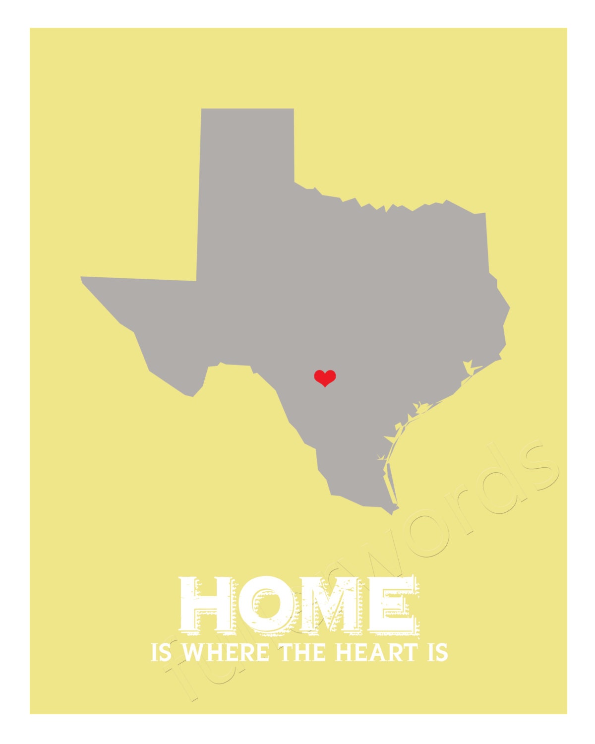 Home State - Texas - digital printable word art