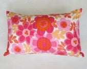 pretty in pink vintage fabric flower cushion cover