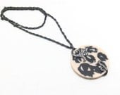 Black and beige resin rhinestone necklace , Mothers Day, New Collection, gift for mum, OOAK