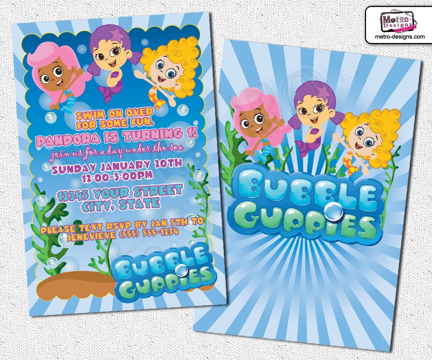 Bubble Guppies Invitation - Digital File Il_570xn