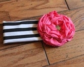 Black & White Stripe Soft Headband
