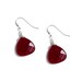 Ruby Red Earrings by Kluster. Simple Bridesmaid Gift Earrings for Red Wedding. 100% Sterling Silver.