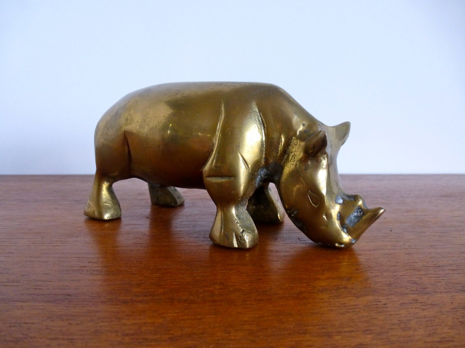 Vintage Brass Rhinoceros