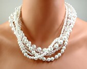 Bridal Necklace Bridal Pearl Necklace Swarovski Il_170x135