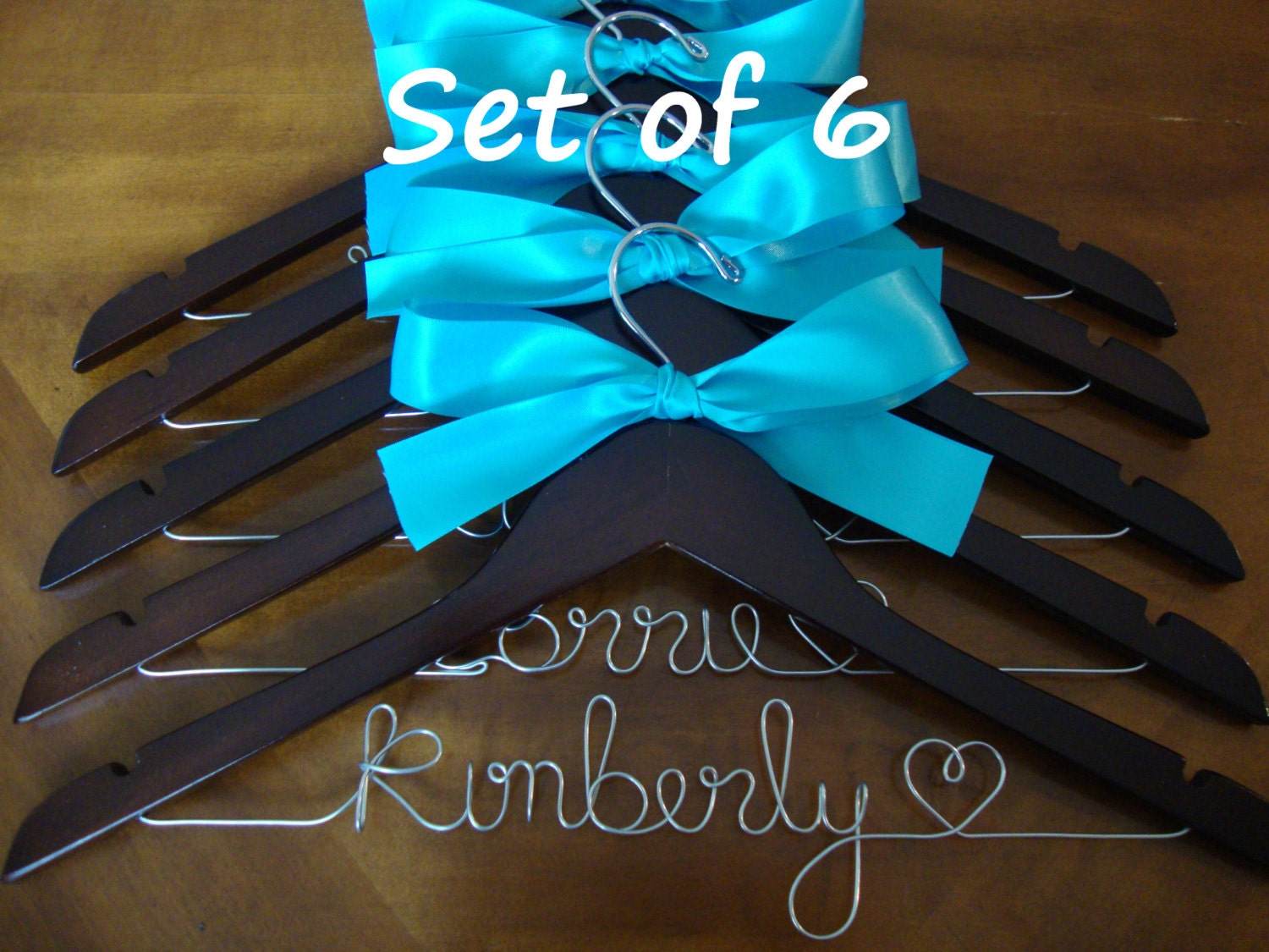 Set of 6 Personalized Hanger,  Custom Bridal Hangers,Bridesmaids gift, Wedding hangers with names,Custom made hangers