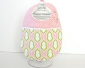 Baby Bib - Pink and Green with Chenille