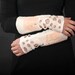 bridal wrist warmers -natural handmade wedding - fall - white-