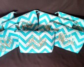 Set of 7 Bridesmaid 10" Chevron Cosmetic Bag with Free Monogram
