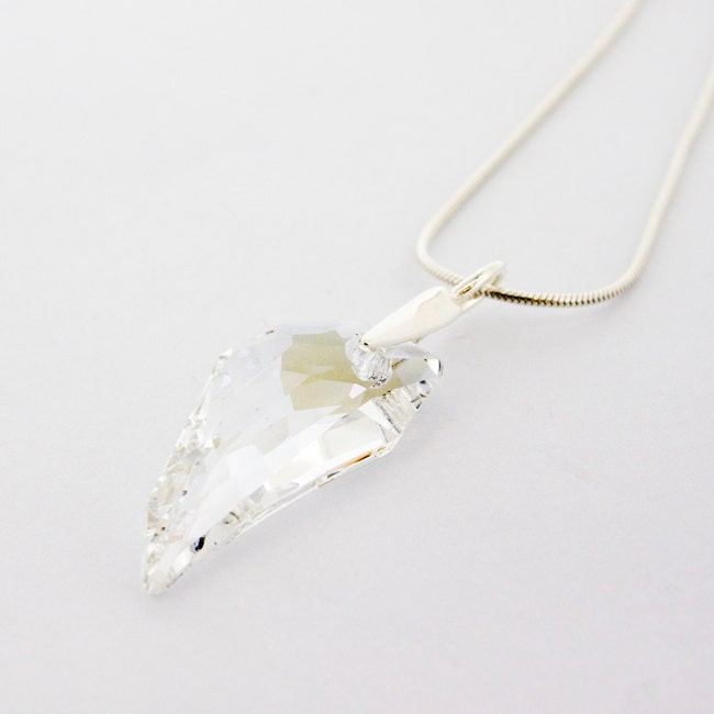 Swarovski Crystal Necklace: Crystal Clear  Pegasus Pendant On Sterling Silver Chain