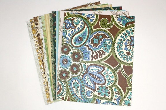 Vintage Wallpaper Sample Collage Pack (12 Sheets, 8 1/2 in. x 10 1/2 in.)
