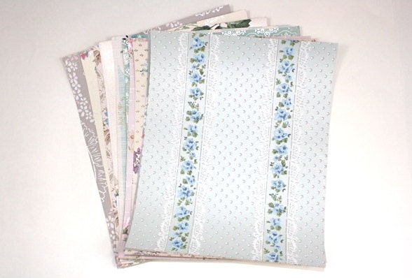 Vintage Wallpaper Sample Collage Pack (12 Sheets, 8 1/2 in. x 10 1/2 in.)