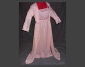 Vtg Bubble Gum Pink Miss Elaine Gown Peignoir Set S/M