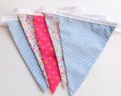 Polka Dot/Floral/Paisley Bunting - Shabby Chic Home Decor - Fabric Bunting Banner