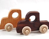 Wooden Toy Truck- Old Fashioned Wood Toy Truck Organic Natural Wood Toy Cars from Bannor Toys