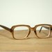 Vintage Eyeglasses Brown Square USS Army Military Issue Glasses Eyewear